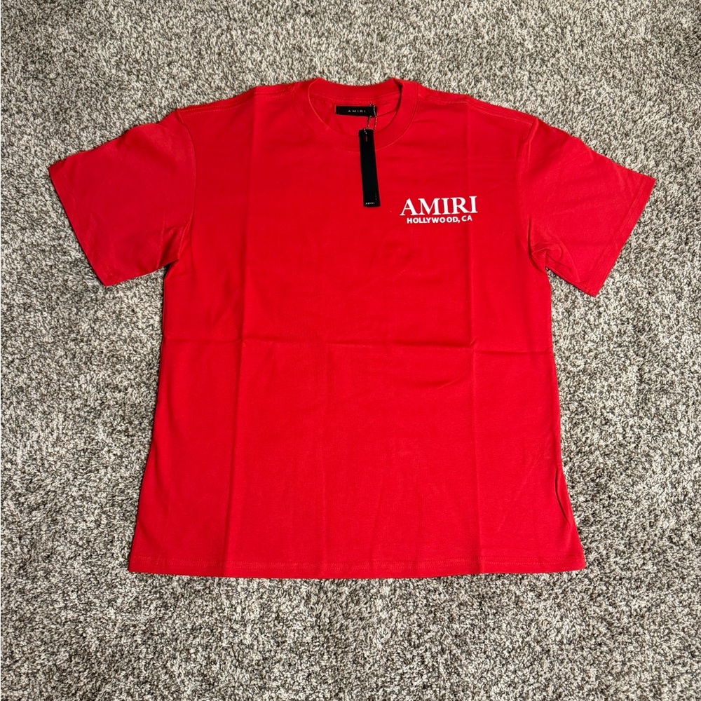 AMIRI Hollywood Red Short Sleeve Tee